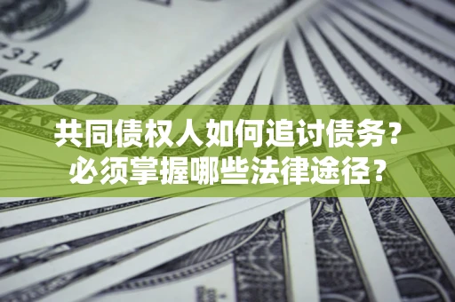 北京共同债权人如何追讨债务？必须掌握哪些法律途径？