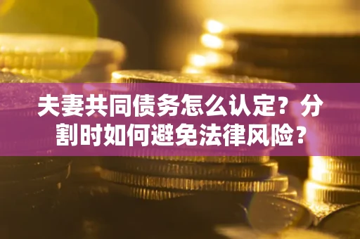 北京夫妻共同债务怎么认定？分割时如何避免法律风险？